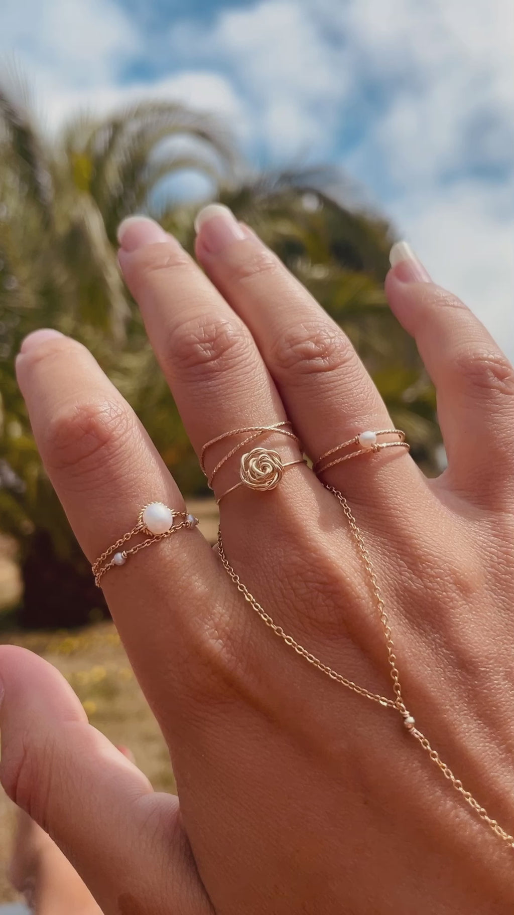 Bague chaînette Swan - Perle de culture